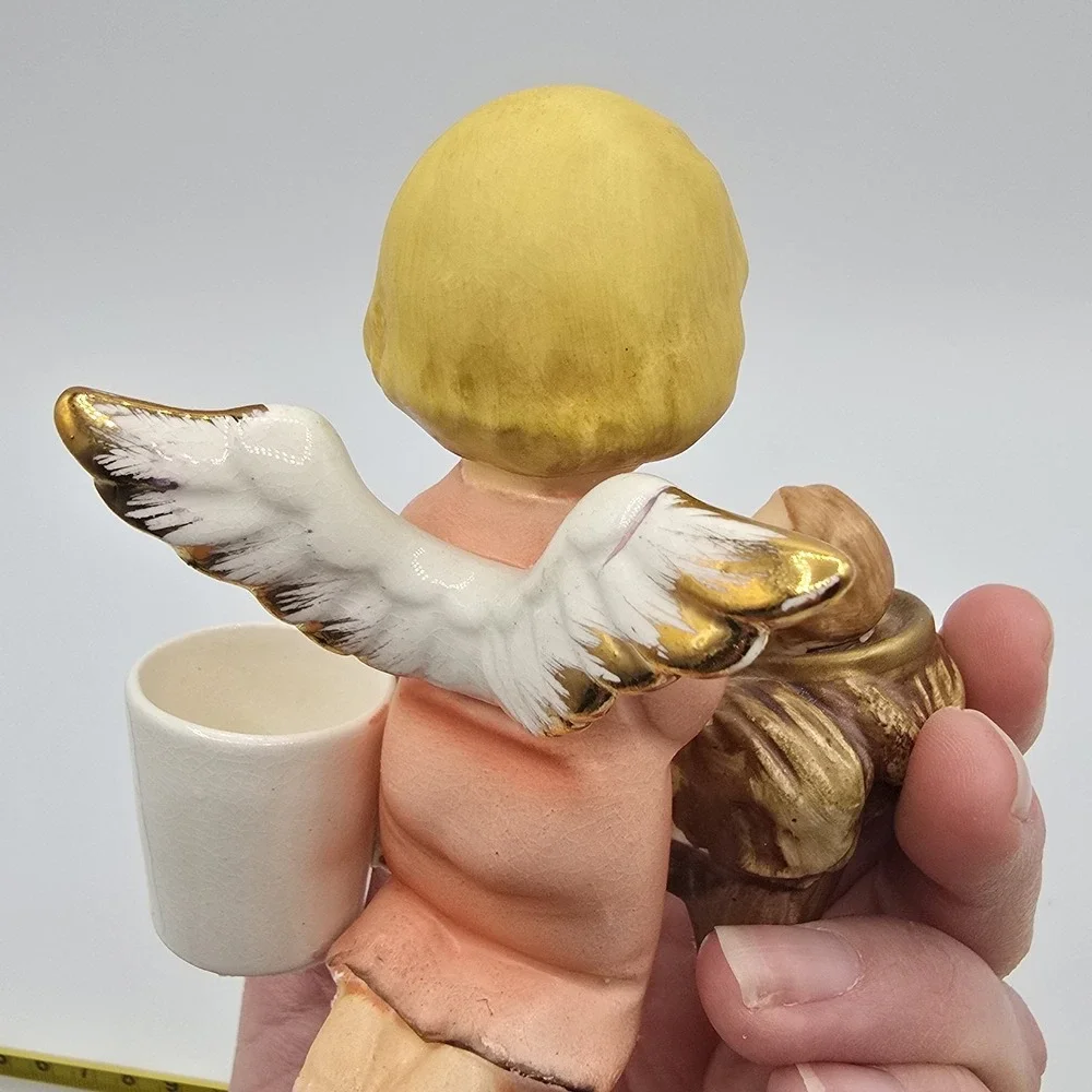 Vintage Angel And Baby Jesus Nativity‎ Candle Holder Christmas Decor
